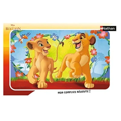 Afbeelding van Nathan Kinderpuzzel 15 delige lijst Simba en Nala Disney The Lion King Meisje of jongen vanaf 3 jaar Hoogwaardige puzzel Dik duurzaam karton 86183