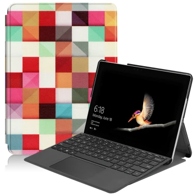 Afbeelding van Microsoft Surface Go 2 Hoes: iMoshion Design Trifold Bookcase Kleurtjes Kunstleder Tablet Hoezen