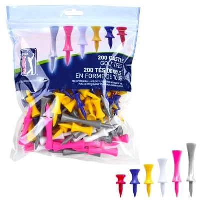 Afbeelding van PGA TOUR 200 stuks Castle Tees, blauw en wit, 21,5 x 18,5 5,5 D cm