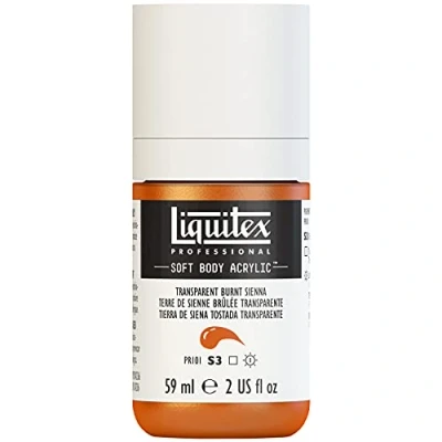 Afbeelding van Liquitex 1959129 Professional Acrylfarbe Soft Body Künstlerfarbe in cremiger deckender Konsistenz, hohe Pigmentierung, lichtecht &amp; alterungsbeständig, 59ml Flasche Siena Gebrannt Transparent