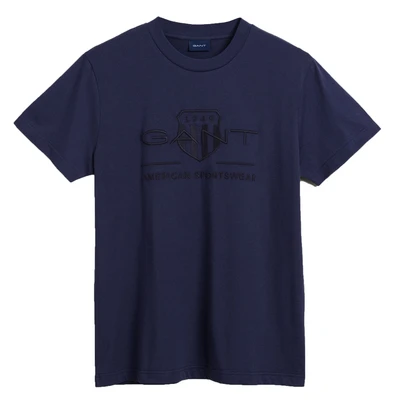 Afbeelding van GANT Tonal Archive Shield Tshirt print, Heren, Maat: Small, Evening blue