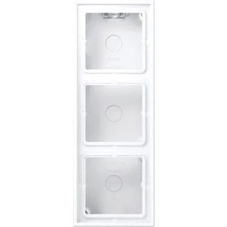 Afbeelding van Jung opbouwbak 3 voudig vert hori afdekraam kanaalinvoering kabelinvoer duroplast halogeenvrij bxh 81x223mm gelakt wit ls583awwm