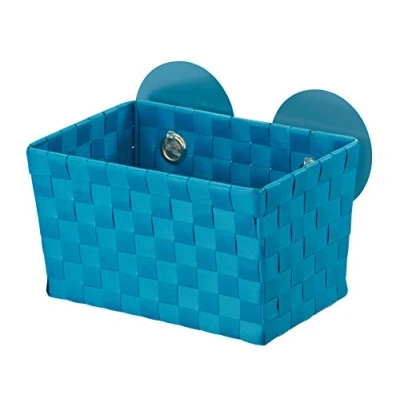 Afbeelding van WENKO Static Loc Mand Fermo Benzine Bevestiging Zonder Boren, Polypropyleen, Turkoois, 14 x 20,5 14,5 cm