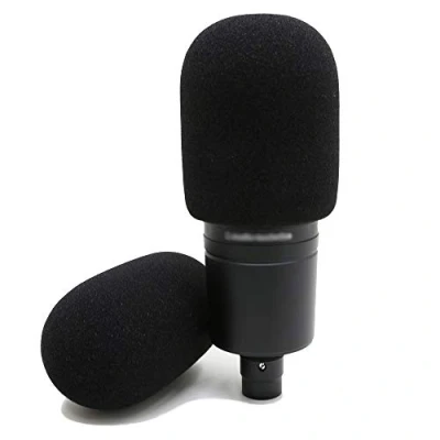 Afbeelding van YOUSHARES Audio Technica AT2020 Foam Mic Windscherm Set van 2 stuks microfoonhoes Popfilter voor en AT4040 AT2035 (zwart)