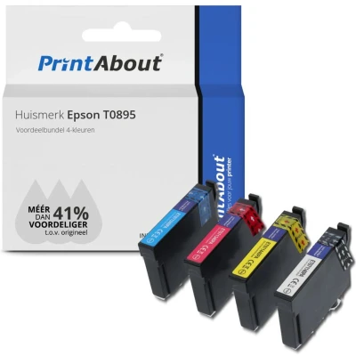 Afbeelding van Huismerk Epson T0895 Inktcartridge 4 kleuren Voordeelbundel