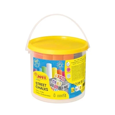 Afbeelding van Jovi MAXI CLASSCOLOR Straatkrijt, Doos van 20 stuks, Geassorteerde kleuren, Ze produceren geen stof, Gemakkelijk te wissen en zeer resistent, Glutenvrij (1130)