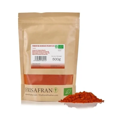 Afbeelding van FRISAFRAN Paprika Gerookt Scherp 500g Zoet Zoete Gerookte Biologische Smoked