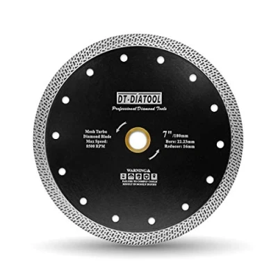 Afbeelding van DT DIATOOL Diamantzaagblad 180 mm met gaas Turbo voor porseleinen tegels, marmer, keramisch graniet