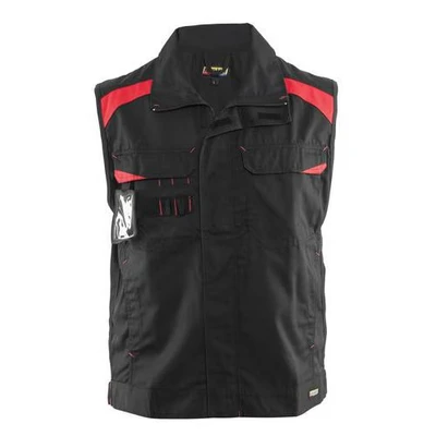 Afbeelding van Blaklader Werkvest Industrie, ongevoerd Zwart/Rood 2XL