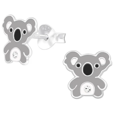 Afbeelding van JoyS Zilveren koala oorbellen 9 mm