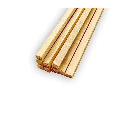 Afbeelding van Houten stokjes, vierkant, 400 x 5 mm, suikerspinstaafjes, spiesen, staafjes voor knutselen en huishouden (100 stuks)