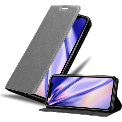Afbeelding van Cadorabo Hoesje geschikt voor Apple iPhone XR in TITANIUM GRIJS Beschermhoes Case magnetische sluiting Cover