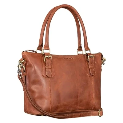 Afbeelding van STILORD &#039;Vanessa&#039; Handtas Dames Medium Leren Schoudertas Grote Echt Shopper, Kleur:andorra bruin