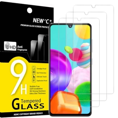 Afbeelding van NEW&#039;C 3 Stuks, Screen Protector voor Samsung Galaxy A41, Gehard Glass Schermbeschermer Film 0.33 mm ultra transparant, resistent