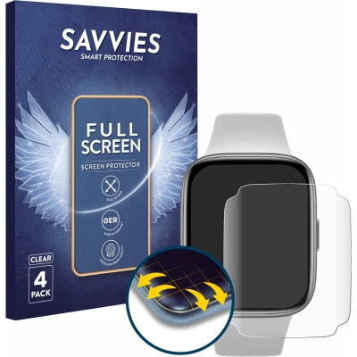 Afbeelding van Savvies Screenprotector voor Xiaomi Redmi Watch 3 Active Folie Beschermfolie transparant volledig dekking (4 Stuks)