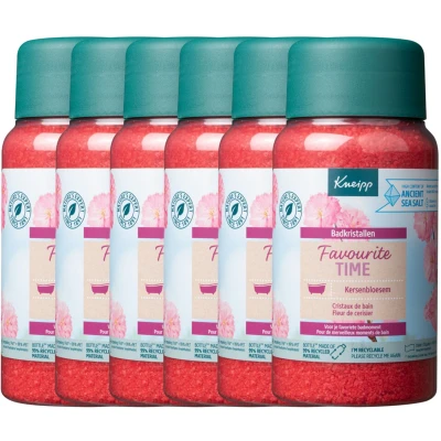Afbeelding van 6x Kneipp Badkristallen Favourite Time Cherry Blossom 600 gr