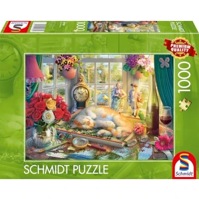 Afbeelding van Schmidt Spiele 59789 Puzzeltijd met kat, puzzel 1000 stukjes, meerkleurig