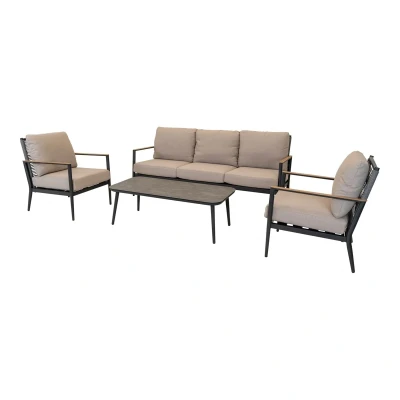 Afbeelding van Les Feda loungeset matt antraciet Stof