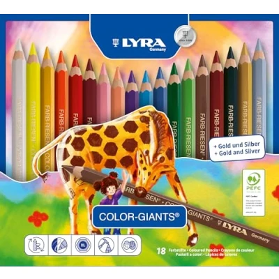 Afbeelding van LYRA Color Giant potloden met 18 kleuren in cartridge