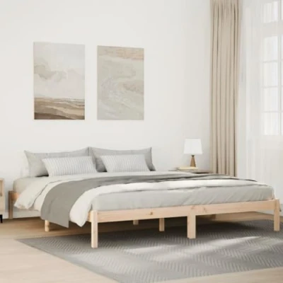 Afbeelding van vidaXL Bedframe extra lang zonder matras massief grenenhout 180x220 cm