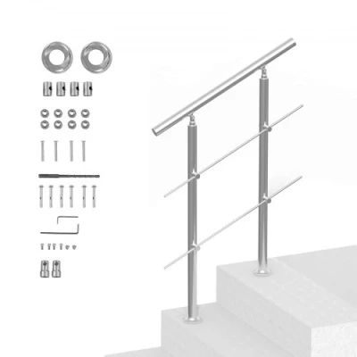 Afbeelding van VEVOR railing RVS trapleuning leuning 2 dwarsbalken 800x104x1060mm