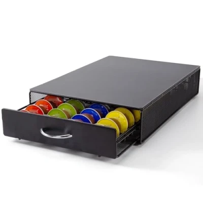 Afbeelding van SYSYLY espresso capsulehouder met lades Koffiecuphouder Opbergbox geschikt voor Dolce Gusto cups 40 koffiecups Zwart