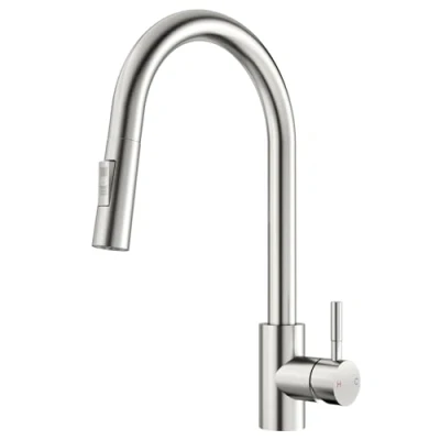 Afbeelding van Rainsworth Kraan keuken met sproeier uittrekbaar hogedruk keukenkraan twee waterstraalsoorten, wastafelarmatuur 360 rotatie, mengkraan van roestvrij staal, eenvoudige installatie