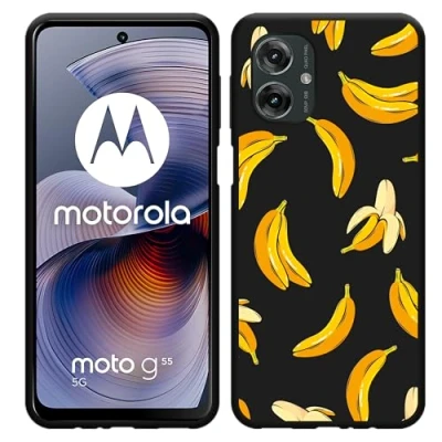 Afbeelding van Cazy Hoesje geschikt voor Motorola Moto G55 Siliconen Zwart Banana
