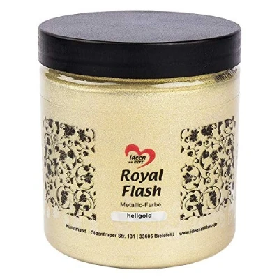 Afbeelding van Ideeën met Herz Acrylverf metallic Royal Flash, zeer briljante kleur, 50 ml (XL lichtgoud 250 ml)