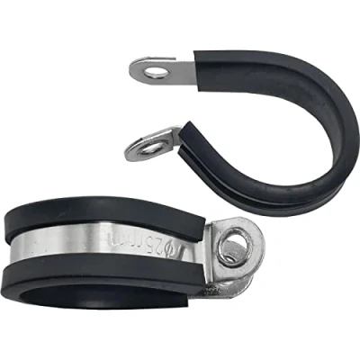 Afbeelding van Lumonic 10x 25mm buisklemmen met rubber inlage roestvrij staal V2A I kabelklemmen voor schroeven slangklem 25mm, buisklemmen, bevestigingsklem