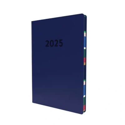 Afbeelding van Collins Edge Mira 2025 Agenda A5 weekagenda en bullet journal marineblauw (EDMR153.59 25) weekplanner met soft touch covers gekleurde paginaranden