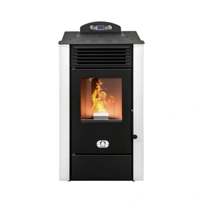 Afbeelding van STUFE A PELLET ITALIA Alaska Ventilatorkachel, 10 kW, wifi, efficiëntie 91%, 85 m², autonomie, 20 uur, programmeerbaar, afstandsbediening, 5 snelheden en vermogen, wit