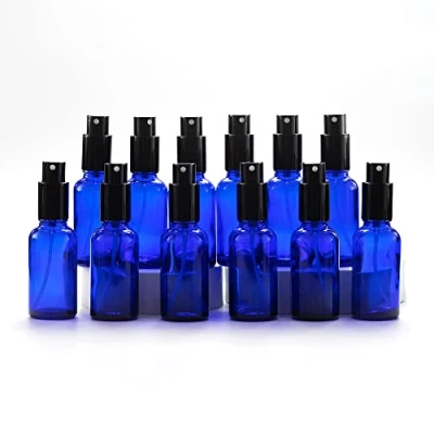 Afbeelding van Yizhao Blauw Glass Spray Bottle 30ml, met Kleine Fijne Nevelspray, Metalen Dop, Navulbaar voor Essentiële Olie, Reizen, Schoonmaken, Parfum, Aromatherapie, Make up 12 Stuks