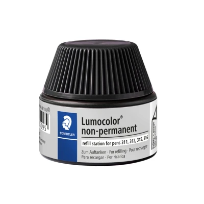 Afbeelding van Viltstiftvulling Staedtler Lumocolor non permanent 15ml zwart