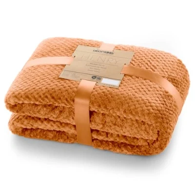 Afbeelding van DecoKing Henry knuffeldeken van 150 x 200 cm, deken, microvezel, woondeken, sprei, fleece, zacht, behaaglijk, Scandinavische stijl, vossenrood