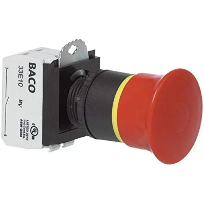 Afbeelding van BACO L22DR01B Noodstopschakelaar Kunststof frontring, Zwart, Met statusweergave 600 V 10 A IP69K 1 stuk(s)