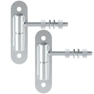 Afbeelding van SOTECH 2 stuks Poortscharnieren Ø 24 mm M12 x 96 draagvermogen 150 kg/stuk met opschroefplaat verzinkt staal Bovenhoofdscharnieren