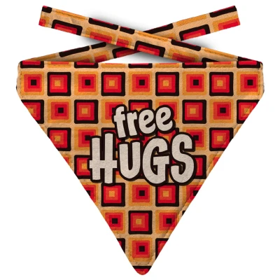 Afbeelding van Plenty Gifts Hondenhalsdoek Free Hugs Polyester Oranje Maat L