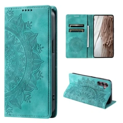 Afbeelding van CoverKingz Hoes voor mobiele telefoon Samsung Galaxy A55 5G, telefoonhoes met kaartenvak, standaardfunctie, telefoonhoes, inklapbaar mandala groen