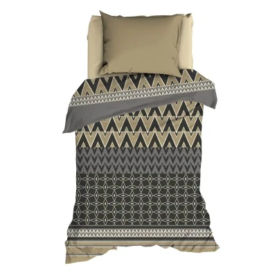 Afbeelding van Romanette Chamonix Dekbedovertrek Eenpersoons 140x200/220 cm Antra