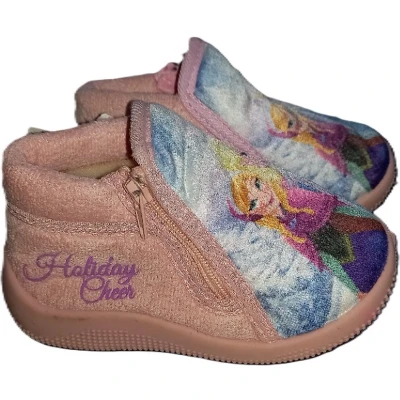 Afbeelding van Frozen pantoffels sloffen roze rits rubberen zool maat 25