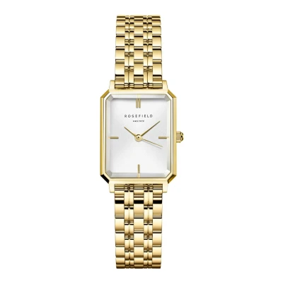 Afbeelding van Rosefield OWGSG O60 Octagan XS White Sunray horloge dameshorloge Goudkleur
