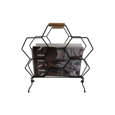 Afbeelding van Magazine rack Honeycomb matt black Majorr