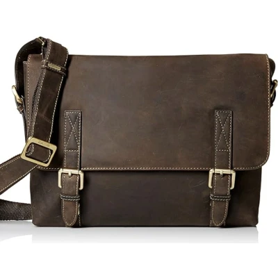 Afbeelding van Visconti Wesley Messenger Bag (L) leder bruin kwaliteit