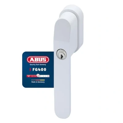 Afbeelding van ABUS FG400 W, afsluitbare raamgreep wit, sluiting AL0125 gelijksluitend