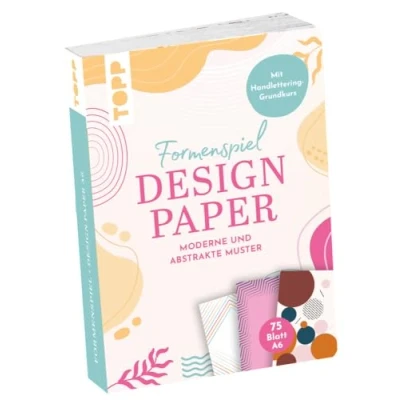 Afbeelding van Design Paper A6 Formenspiel. Mit Handlettering Grundkurs: 75 Motivpapiere (DIN A6, 220 g/m²), in 25 Designs, 16 Seiten Grundkurs, Softcover