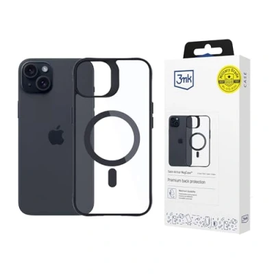 Afbeelding van 3MK Satijn Armor MagCase iPhone 15 6.1&quot; (Apple 15), Smartphonehoes, Zwart