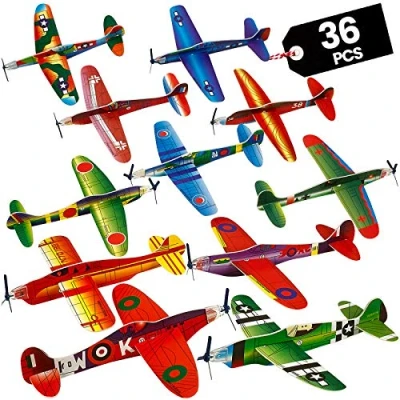 Afbeelding van Bedwina Glider Vliegtuigen Bulk Set van 36 20,3 cm Bommenwerper Vliegtuig Gliders voor Kinderen, Foam Verjaardag Partij Favor Kits en Prijs Beloning Speelgoed