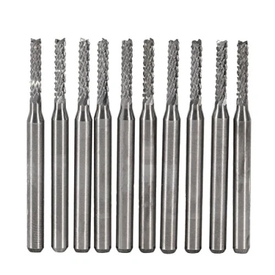 Afbeelding van Coat Carbide 1 mm 1,5 2 2,5 3 End Mill gravure bits kit, verpakking van 10 stuks zilver