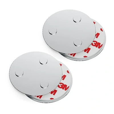 Afbeelding van conecto, Magneethouder, magneetbevestiging, universeel bruikbaar, magnetisch en met boorgat, geschikt voor rookmelders, 60 mm, set van 2